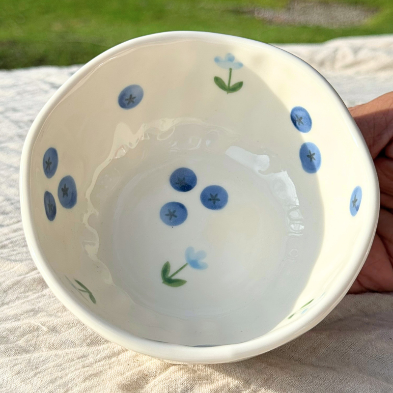 Blueberry Bloom Handmade Bowl 🫐✨