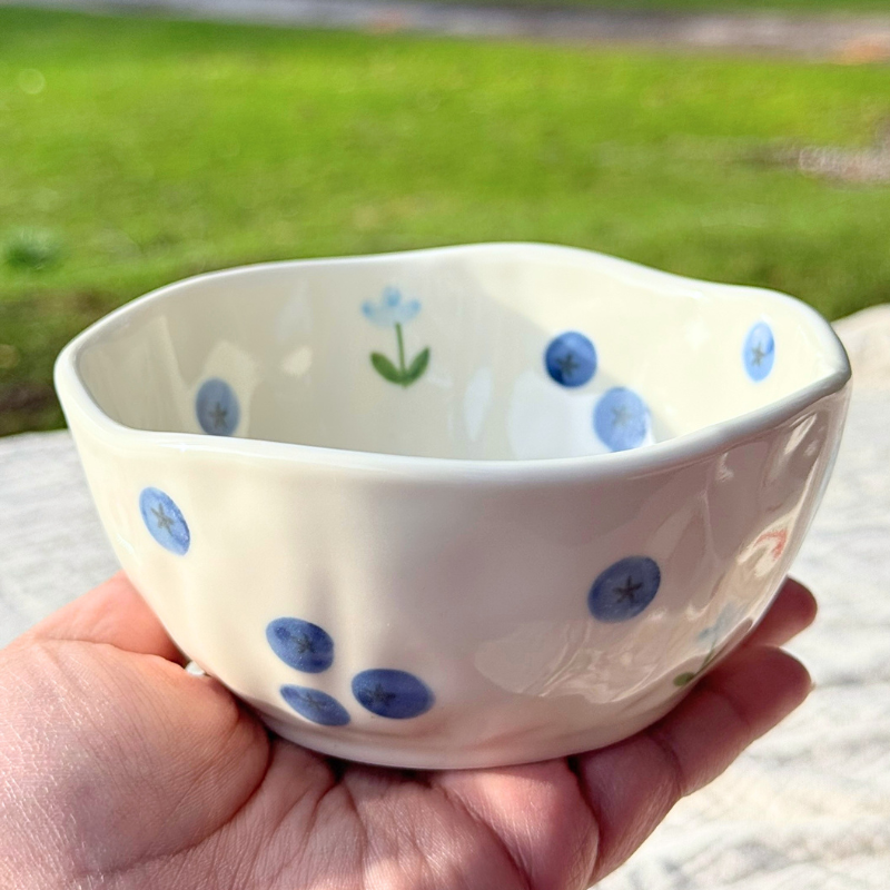 Blueberry Bloom Handmade Bowl 🫐✨