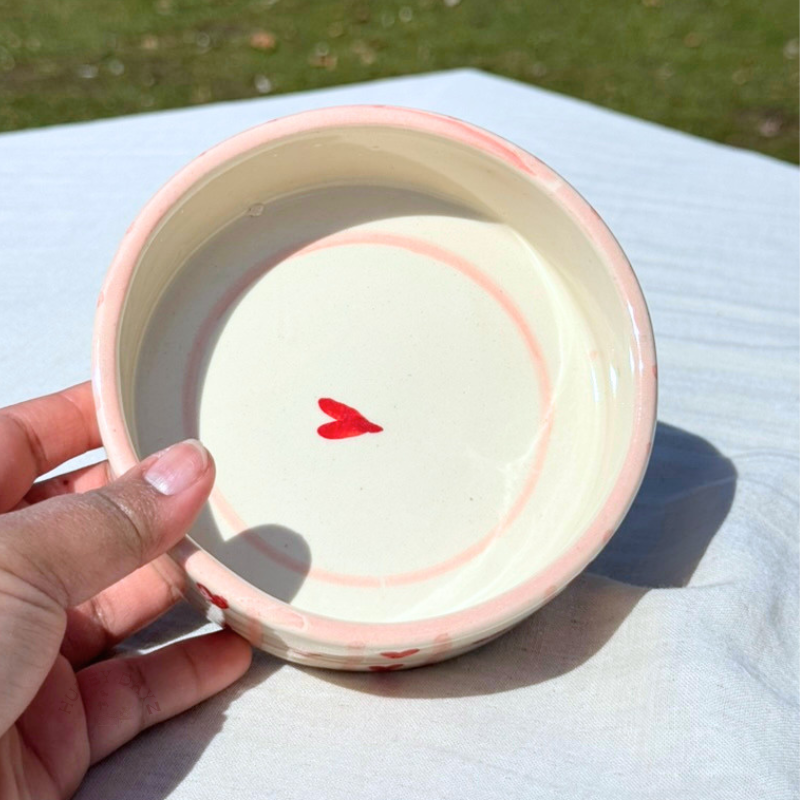 Heart Checkered Handcrafted Bowl
