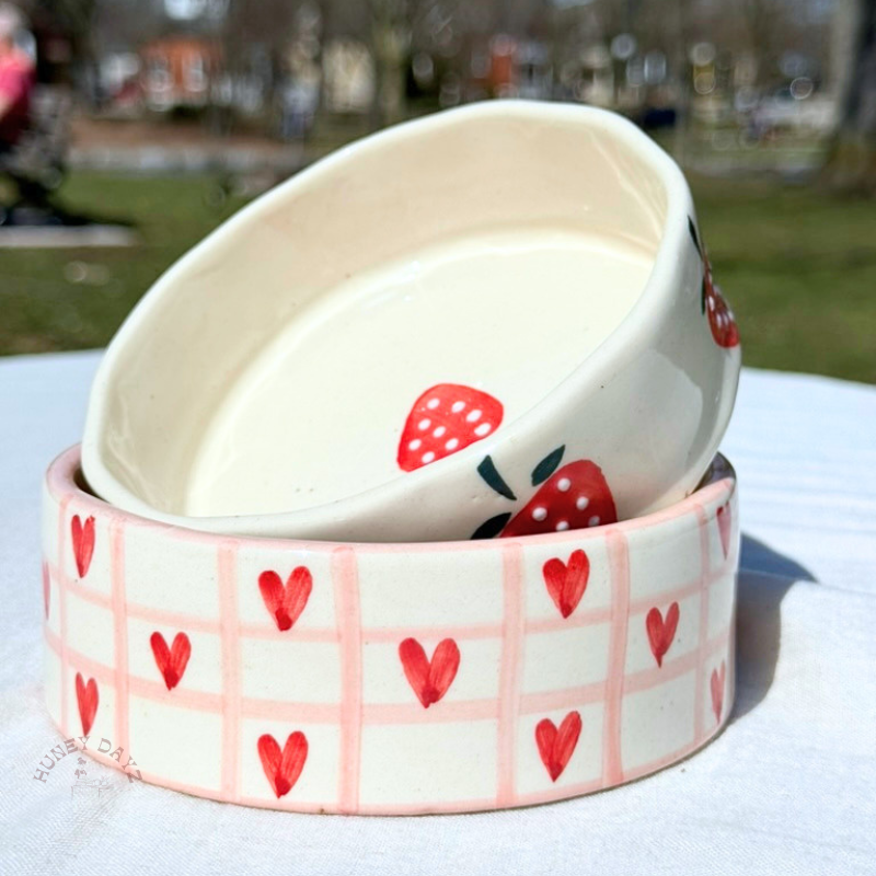 Heart Checkered Handcrafted Bowl