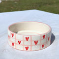 Heart Checkered Handcrafted Bowl