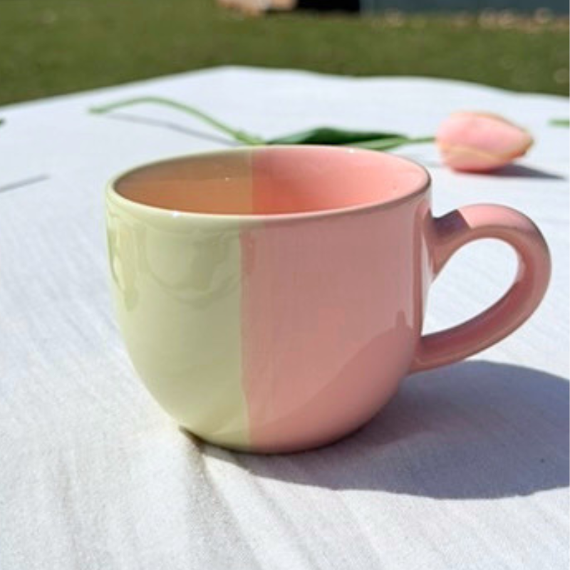 Artistic Yellow Peach Mini Espresso, Tea Cup