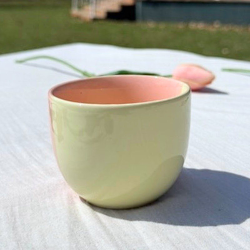 Artistic Yellow Peach Mini Espresso, Tea Cup