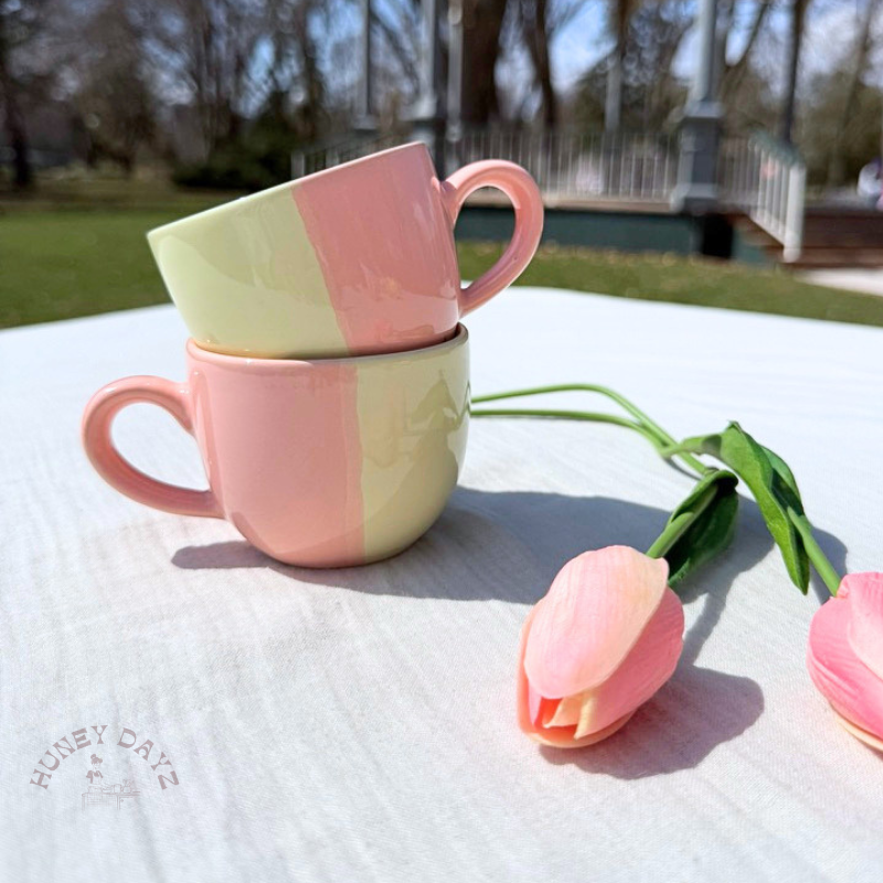 Artistic Yellow Peach Mini Espresso, Tea Cup