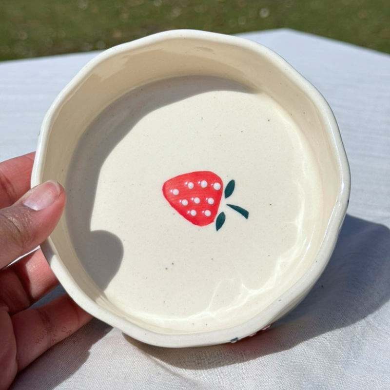 Strawberry Handmade Snack Bowl