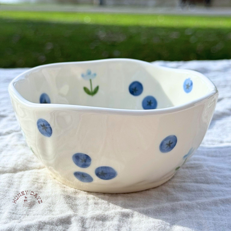 Blueberry Bloom Handmade Bowl 🫐✨